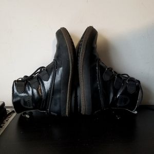 Sorel Black Rain Boots Ankle Boots 'Joplin' Wm 6 Lace Up Waterproof Plaid Lined